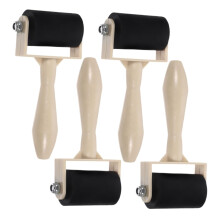 4pcs Rubber Ink Roller Set for Printmaking and Block Printing Brayer Tool with Even Ink Distribution