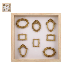 1Set Mini Resin Picture Frame Cube for DIY Photo Display in Beige