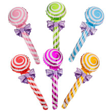6Pcs Assorted Color Inflatable Lollipop Balloons Foil DIY Party Props