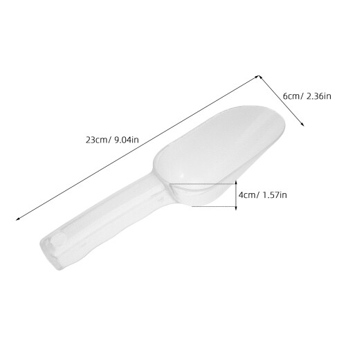2Pcs Small Clear Plastic Ice Scoops for Home Freezer Stable Design 2