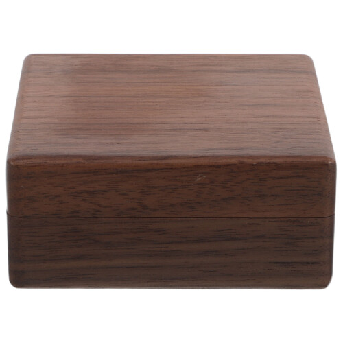 Coffee Wood Challenge Coin Box Secure Hinged Lid Display Organizer