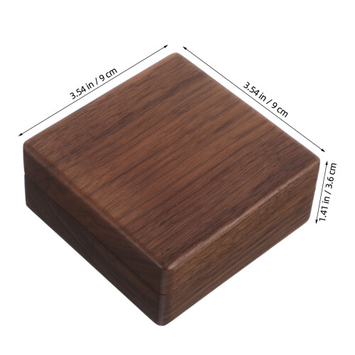Coffee Wood Challenge Coin Box Secure Hinged Lid Display Organizer 2