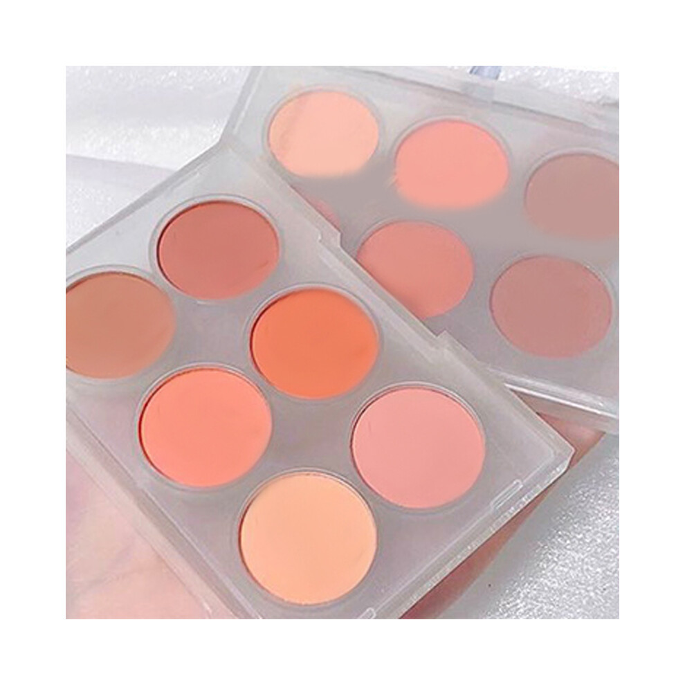 6 Color Matte Blush Palette, Facial Contour & Beauty Makeup, Plastic