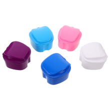 5Pcs Leakproof Denture Cleaning Container Portable PP Box Assorted