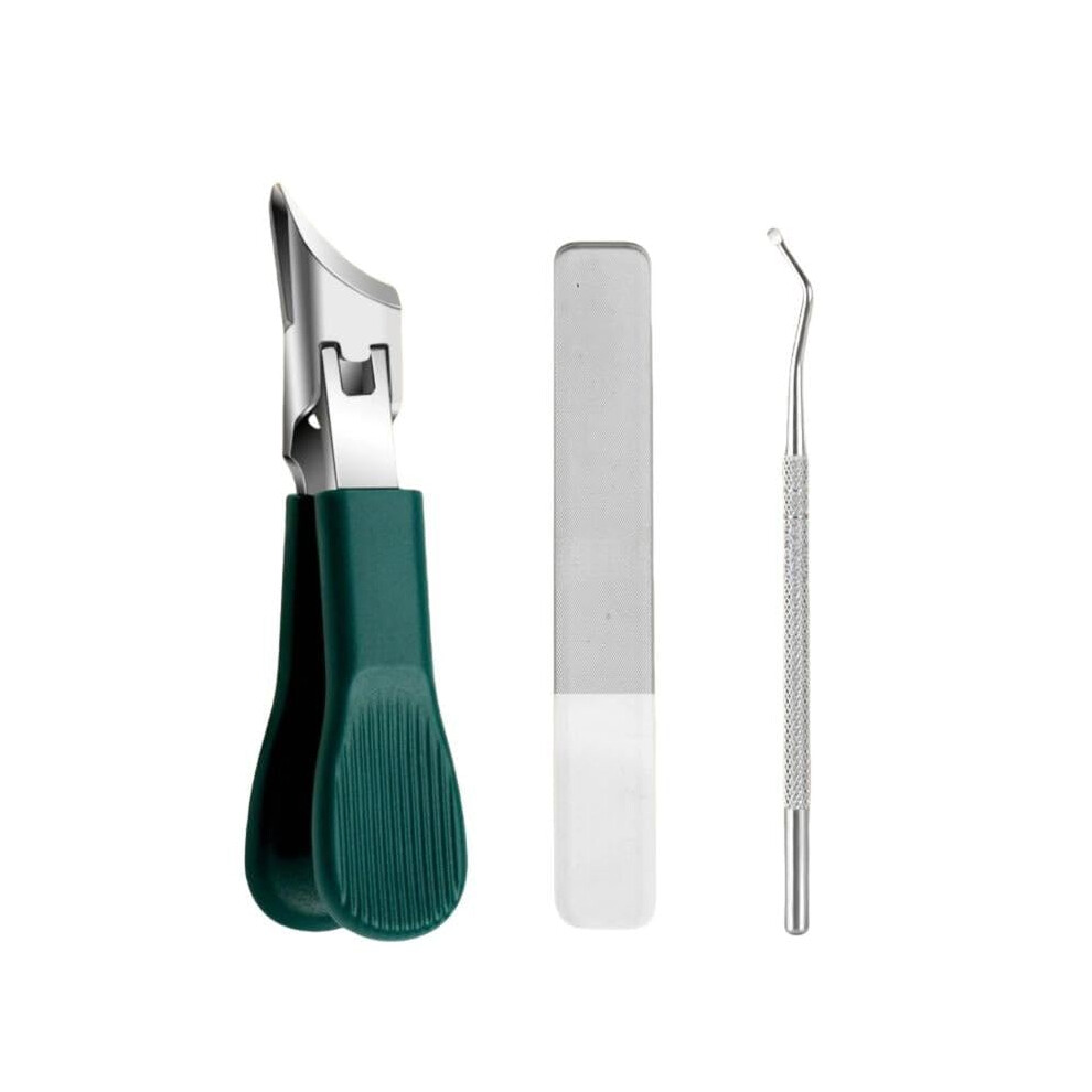 3Piece Stainless Steel Nail Clippers for Thick Toenails with Precision Eagle Beak Blades