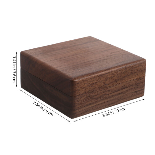 Coffee Wood Challenge Coin Box Secure Hinged Lid Display Organizer 1