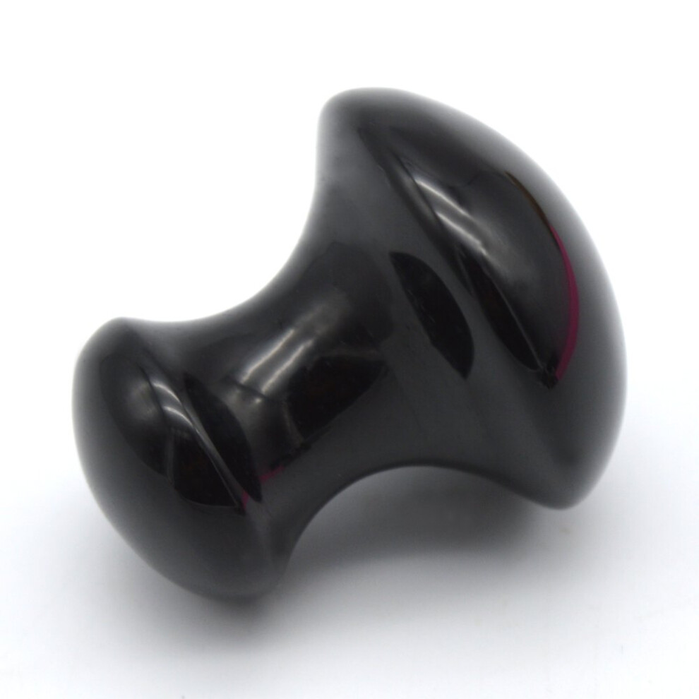 Natural Obsidian Gua Sha Massage Tool with Mushroom Design for Pain Relief and Spa Therapy