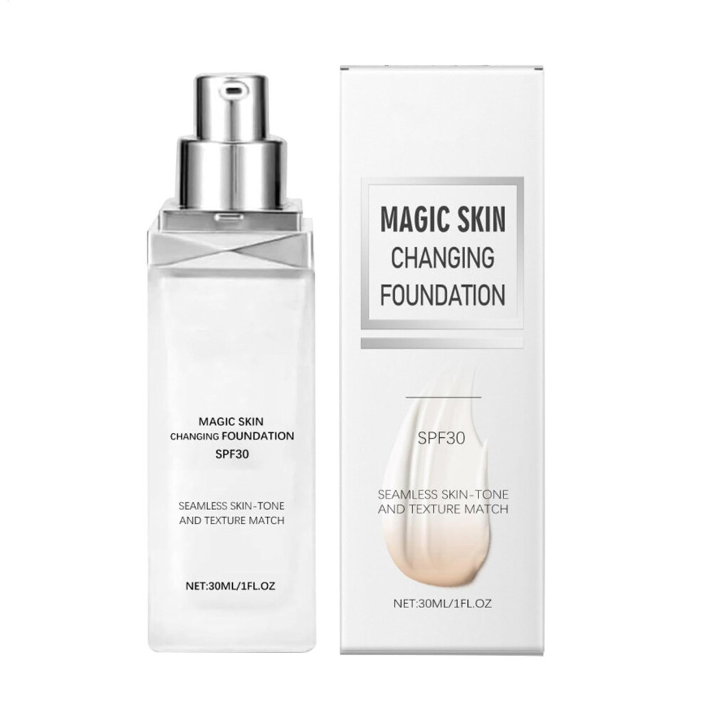 Color Changing Foundation with ColorMatching Technology, Waterproof Moisturizing Liquid Makeup for All Skin Types