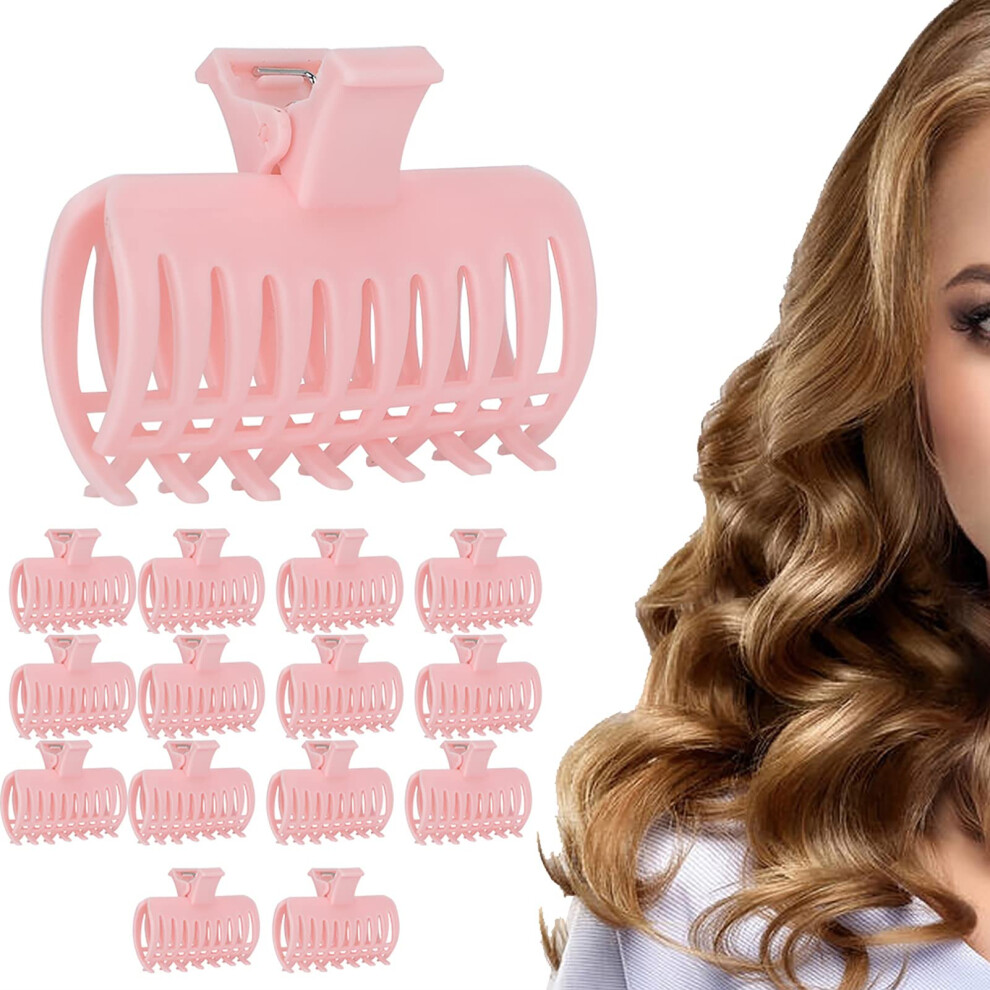 Hot Roller Clips 15Pcs Set for Medium Hair, Heat Resistant Curler Clamps for Styling and Sectioning
