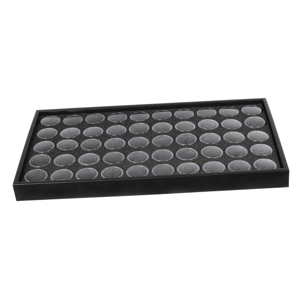 50 Grids Nail Art Storage Box with Clear Lid, MultiGrid Nail Gems Organizer for Rhinestones and Jewelry