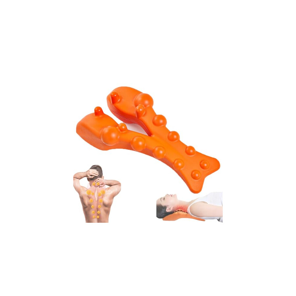 Neck and Shoulder Massager for Deep Tissue Trigger Point Relief and Trapezius Pain (Orange)
