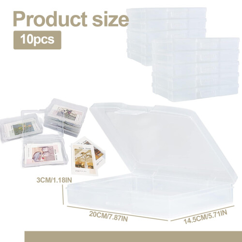 Photo Storage Box 10pcs 5x7 Clear Plastic Photo Organizer Case Stackable Dustproof Containers 1