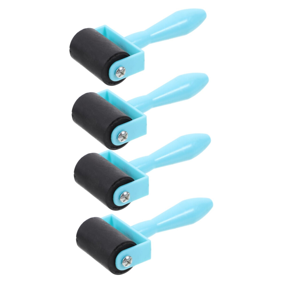 4Pcs Rubber Brayer Roller Set For Printmaking Crafts Painting Stamping With Even Ink Application 9044945578898