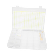 Embroidery Thread Organizer Box with Adjustable Dividers and Floss Bobbin Winder Set for Cross Stitch