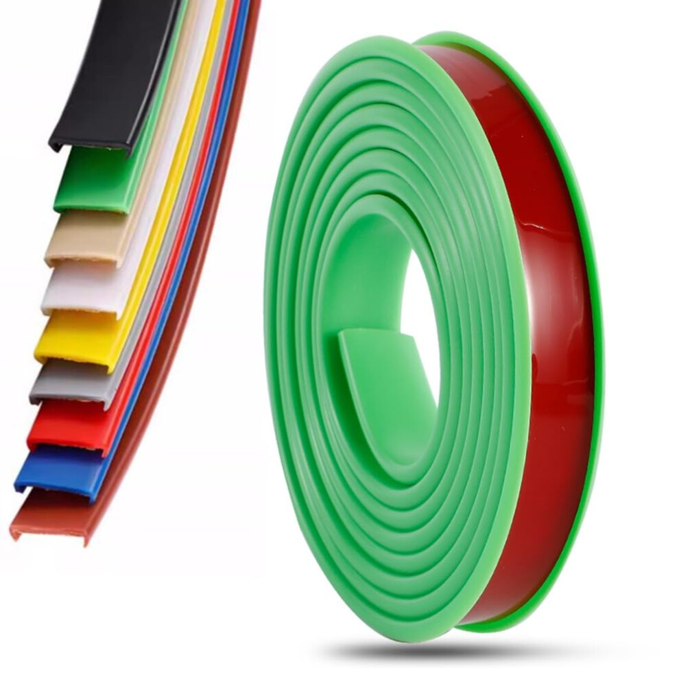 U Shaped Edge Banding Strip, Flexible TPE Furniture Edge Protector, 5m Self Adhesive Trim 36mm Green