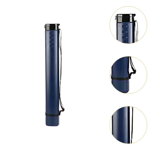 Telescoping Poster Tube Adjustable Waterproof Document Storage Case with Shoulder Strap Deep Blue 1