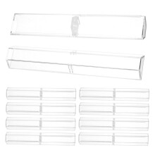 10pcs Clear Acrylic Pen Display Case Set with Secure Snap Closure and Scratch‑Resistant Protection