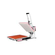 SemiAutomatic Heat Press 13x18 Inch Auto Open with SlideOut Base Pink and White for TShirts