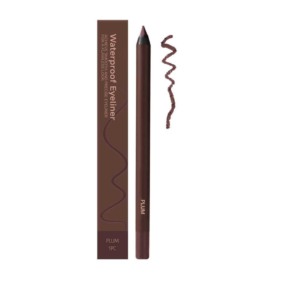 Brown,Purple Waterproof Eyeliner Duo 2 In 1 Eyeliner And Brow Pencil 24Hr Smudge Resistant Plum And Chocolate