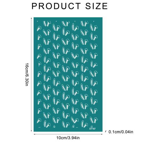 Silk Screen for Clay Earrings with Rabbit Pattern, Reusable Easy‑Clean Stencil for Multi‑Surface Crafts 6.3x4Inch 2