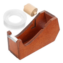 Vintage Wooden Whale Tape Dispenser with Carved Design for Desk and Office Storage