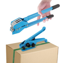 Heavy Duty Strapping Tool Kit with Tensioner Sealer Cutter, 1000N Break Strength PET Straps and Metal Seals
