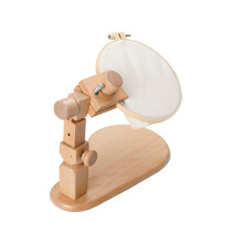 Adjustable Wooden Embroidery Stand with Ergonomic Rotary Design, Stable Lap Frame for Cross Stitch