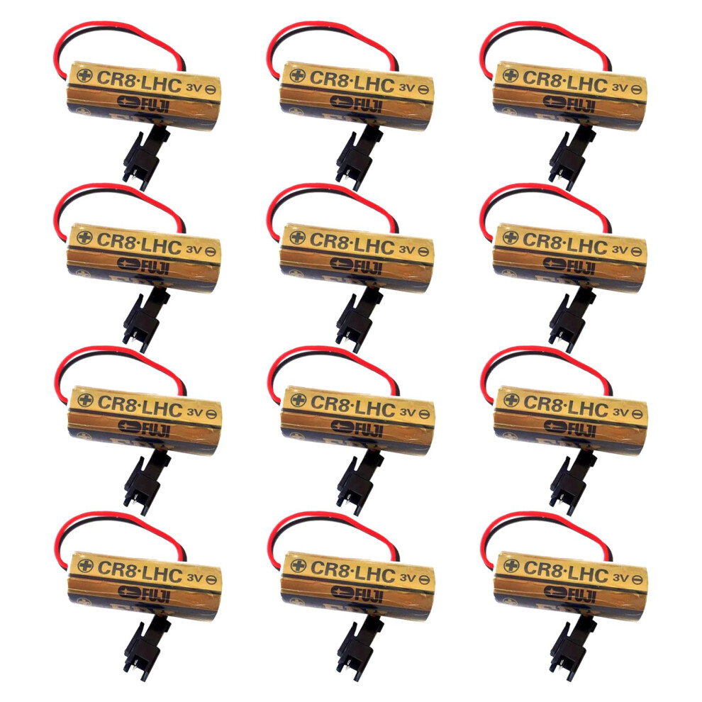 12Pack 3V Cr8.lhc Lithium Battery 2600Mah Capacity With Plug For Fuji Fdk Black 9113335862975