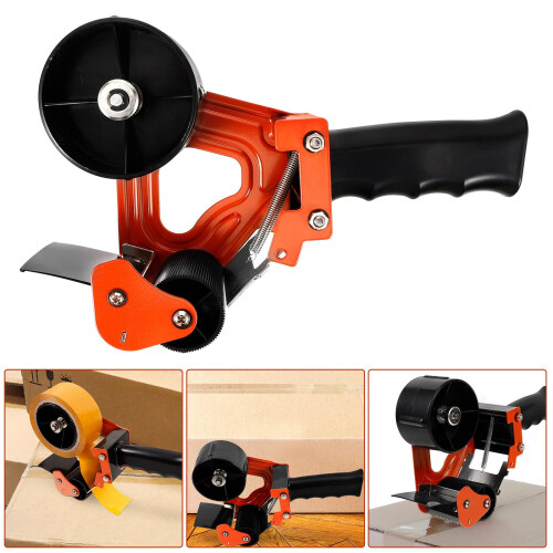 Handheld Packing Tape Dispenser with Ergonomic Grip and Precise Cuts for Moving and 2