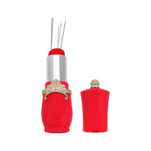 Lipstick Shape Sewing Needle Holder with Integrated Pin Cushion, Compact Storage Case for Quilting