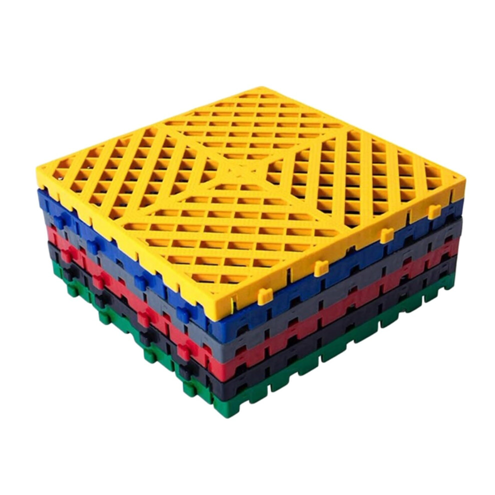 Garage Floor Tiles Heavy Duty Interlocking Modular Flooring For Garage Gym Workshop Yellow 4Pcs 9169991736730
