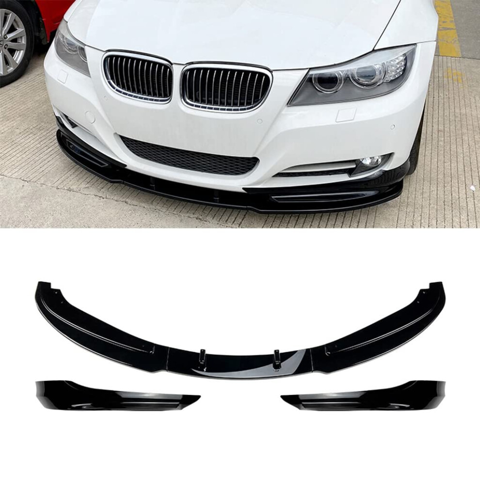 Front Lip Spoiler Glossy Front Bumper Splitter Sporty Aerodynamic Design For Bmw E90 320I 330I Lci Black 9174973710288
