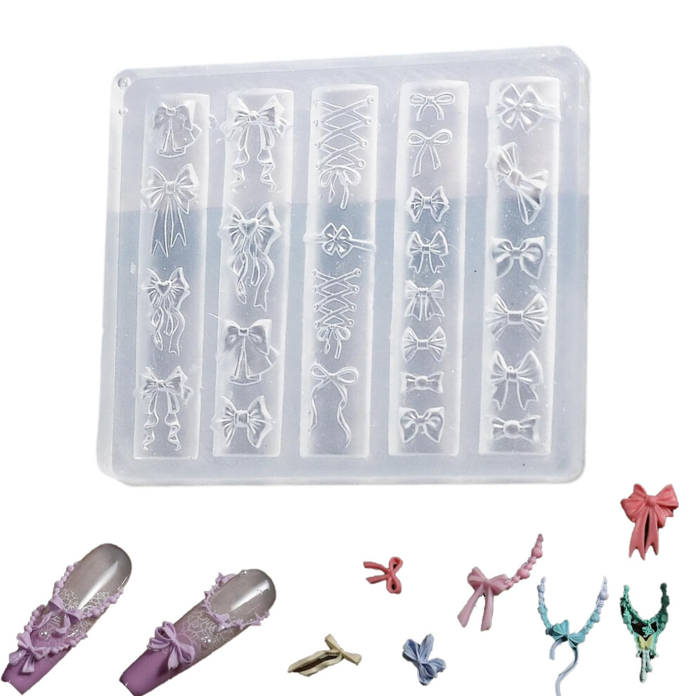 Nail Art Silicone Mold Embossed Design Reusable Flower Template for Resin Craft and Nail Decoration