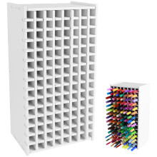 120 Slot Marker Organizer with Removable Dividers, Compact Plastic Marker Storage Rack for Pens and Pencils