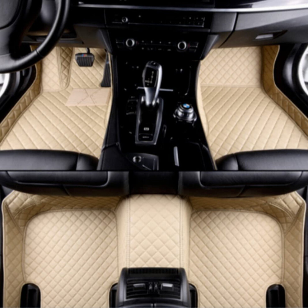 Custom Leather Car Floor Mats For Mercedesbenz Sedan Suv, Full Coverage Waterproof Nonslip Beige 9092120597721