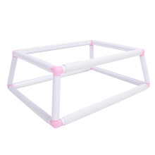 Double Layer Embroidery Hoop Stand with Secure Clamp Holder, Durable Plastic Cross Stitch Frame for Sewing Projects (Pink)