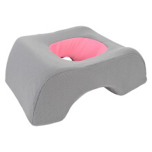 Morbido cuscino per viso ergonomico per letto di bellezza e massaggio poggiatesta cavo grigio-rosa