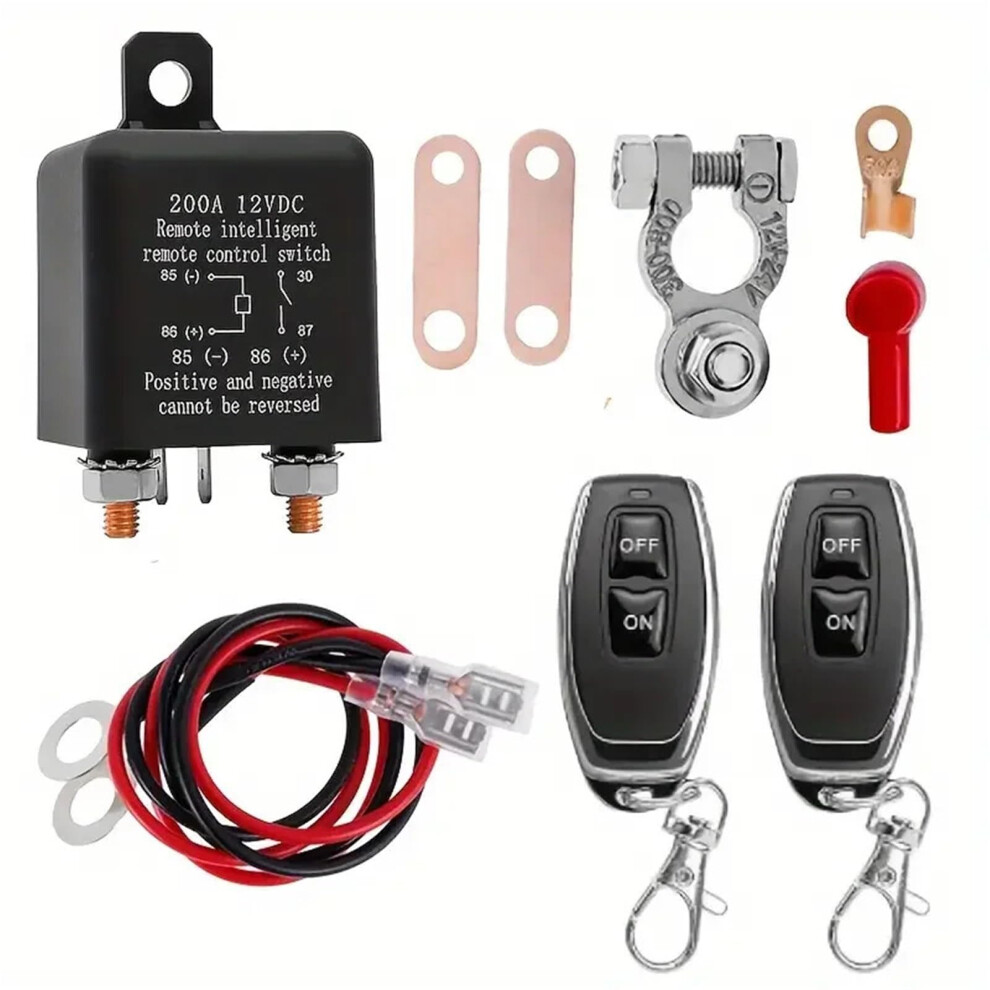 Car Battery Disconnect Switch 12V With Dual Remote Control And Antitheft Relay For Vehicle 9455672123310