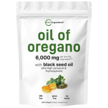 300 Softgels Micro Ingredients Oregano Oil with Black Seed Oil