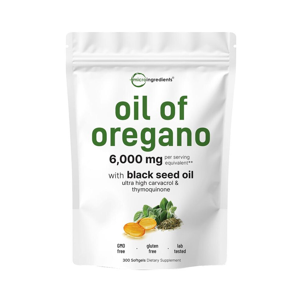 300 Softgels Micro Ingredients Oregano Oil With Seed Oil Black