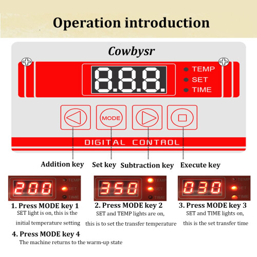 Universal Digital Heat Press Control Box with LCD, Precise Temperature Control, 1500W Compatible 2