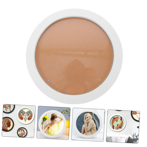 White Round Embroidery Hoop Frame Large Circular Cross Stitch Display Frame for Needlework Wall Decor 2