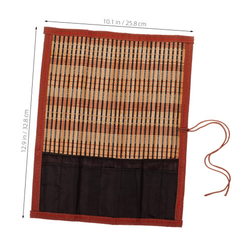 Vintage Pen Roll Bag Organizer with Secure RollUp Design and Protective Inner Pockets for Artists 2