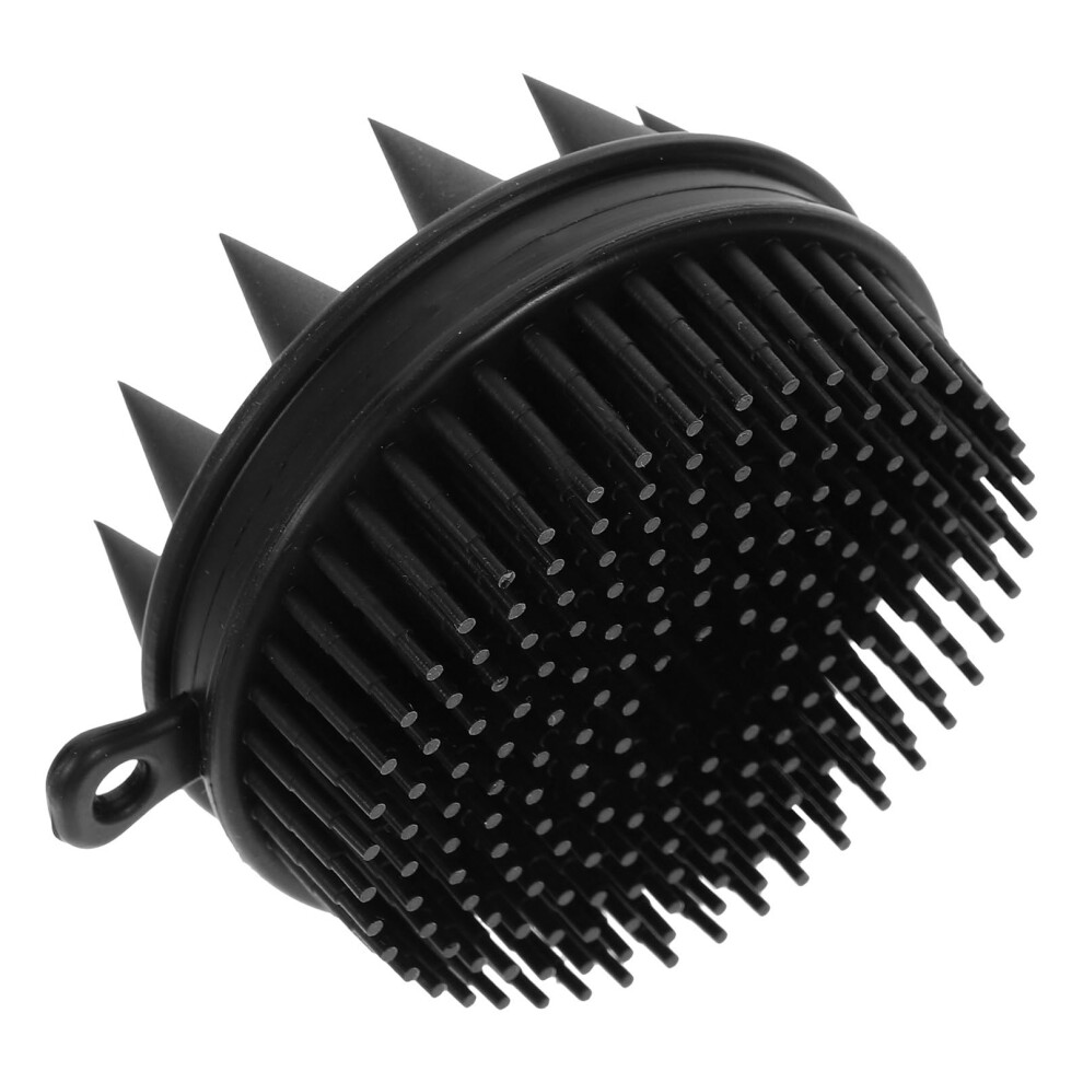 Black Silicone Bath Brush Body Scrubber With Soft Bristles Gentle Exfoliation And Builtin Gel Dispenser