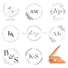 Wedding Embosser for Invitations and Envelopes, Steel Seal with Name Date Monogram, Elegant Gift for Couples