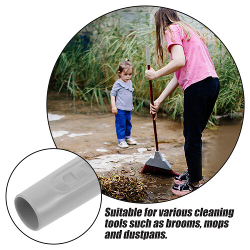 Broom Handle Replacement Set with Dustpan End Cap, Ergonomic Grip, Universal Home Cleaning Kit 1