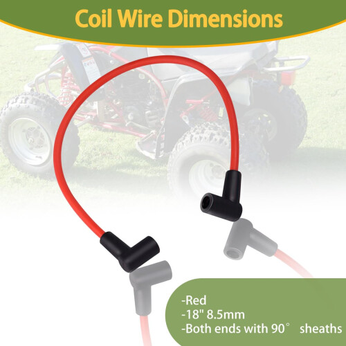 Ignition Coil Wire 8.5mm HEI  Spark Output Low Resistance 90 Boot 18' Red for V8 1