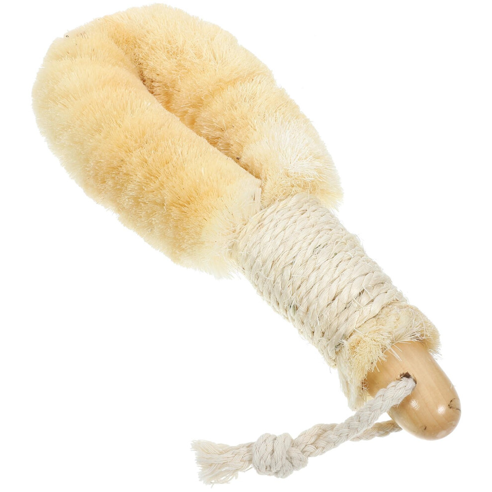 Long Handle Back Scrubber Wooden Bath Brush for Dry and Wet Body Cleansing and Gentle Exfoliation