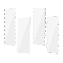 Acrylic Cake Scraper Set 4pcs Clear Combs for Flawless Cake Edges and Versatile Decorating