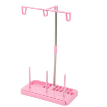 Thread Spool Holder with Tangle Guide, Compact Sewing Thread Organizer Rack for 3 Spools and 15 Bobbins